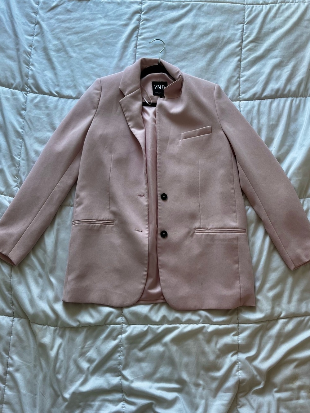 Zara Oversized Blush Pink Tailored Blazer | XS